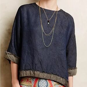 Anthropologie Amadi Blue Tencel Top